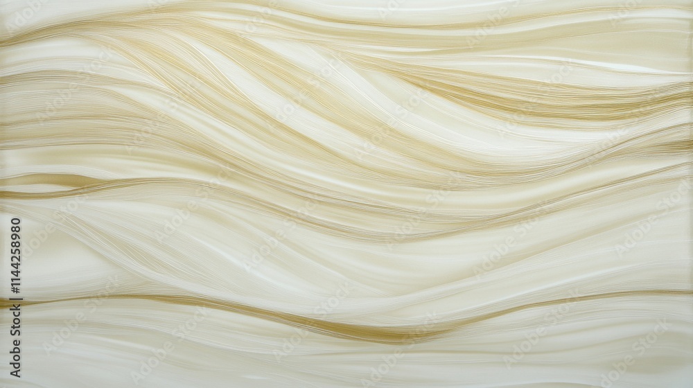 Obraz premium Elegant flowing fabric in warm beige, soft gold, and ivory tones, creating delicate waves and silky textures reminiscent of luxurious materials moving gently in the breeze.