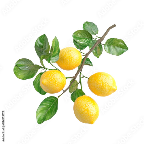 Wallpaper Mural A ripe of yellow lemons over transparent background. PNG transparent. Torontodigital.ca
