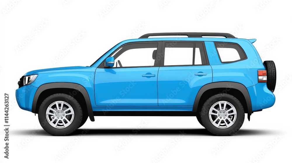 Blue SUV Car Isolated. Modern Illustration of Automobile Vehicle Transportation Blue SUV Car Isolated. Modern Illustration of Automobile Vehicle Transportation