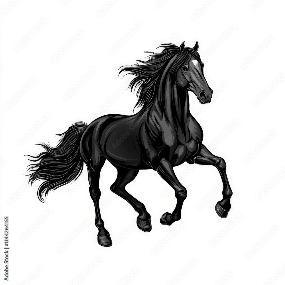 Design of black horse icon logo illustration isolated on white background Design of black horse icon logo illustration isolated on white background