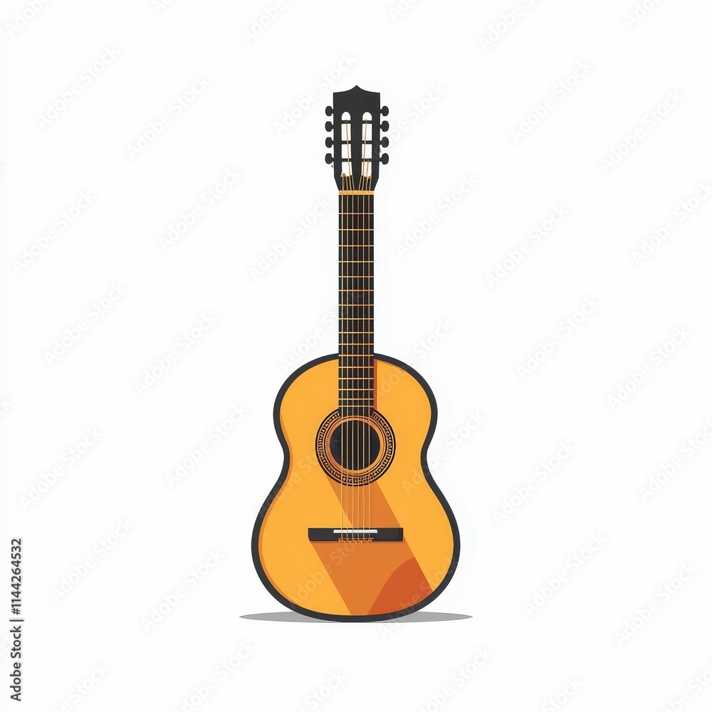 Design of guitar icon logo illustration isolated on white background