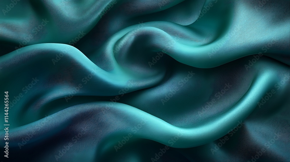 Fototapeta premium Teal Silk Drape Texture Background