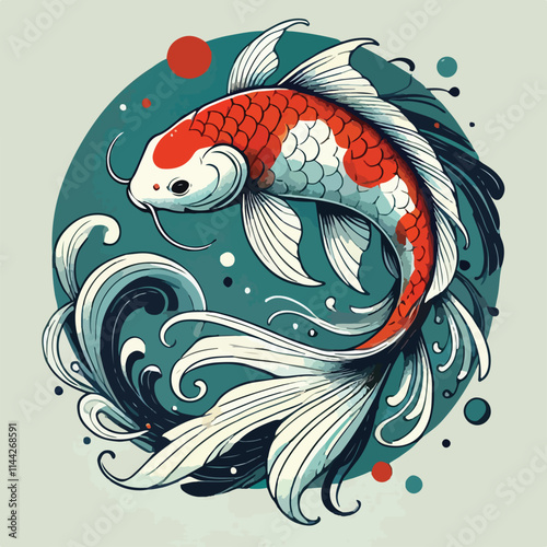 Beautiful koi fish Art & Illustration