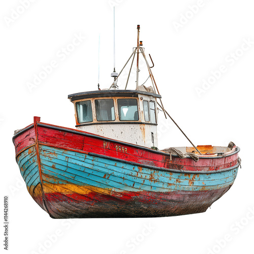 Fishing Boat Isolated on Transparent Background photo