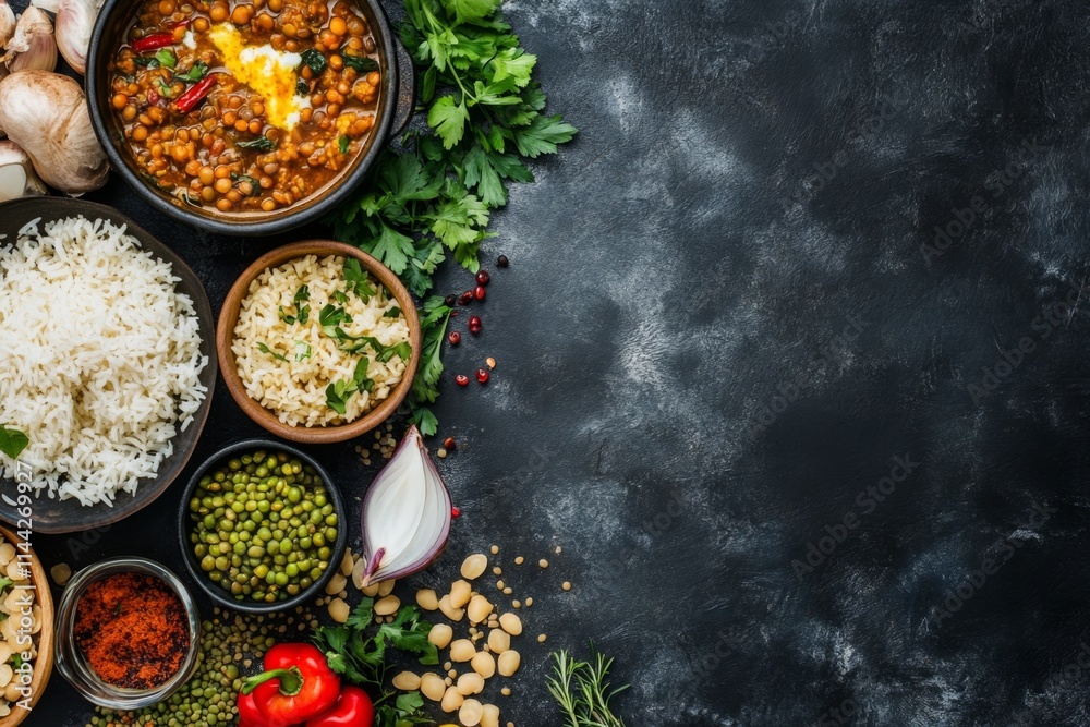 Authentic Indian Curry with Rice and Vegetables Authentic Indian Curry with Rice and Vegetables