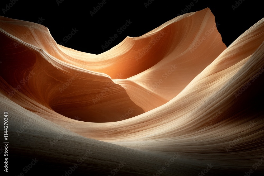 Obraz premium Mesmerizing sandstone formations glow under soft light in a remote canyon