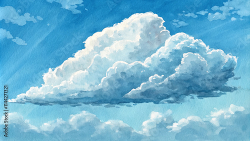 A stunning cloud formation contrasts beautifully against a bright blue sky, inviting contemplation.