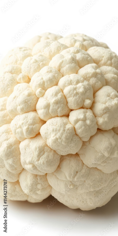 A whole head of cauliflower, pristine white, isolated on pure white background, crisp, botany, studio shot A whole head of cauliflower, pristine white, isolated on pure white background, crisp, botany, studio shot