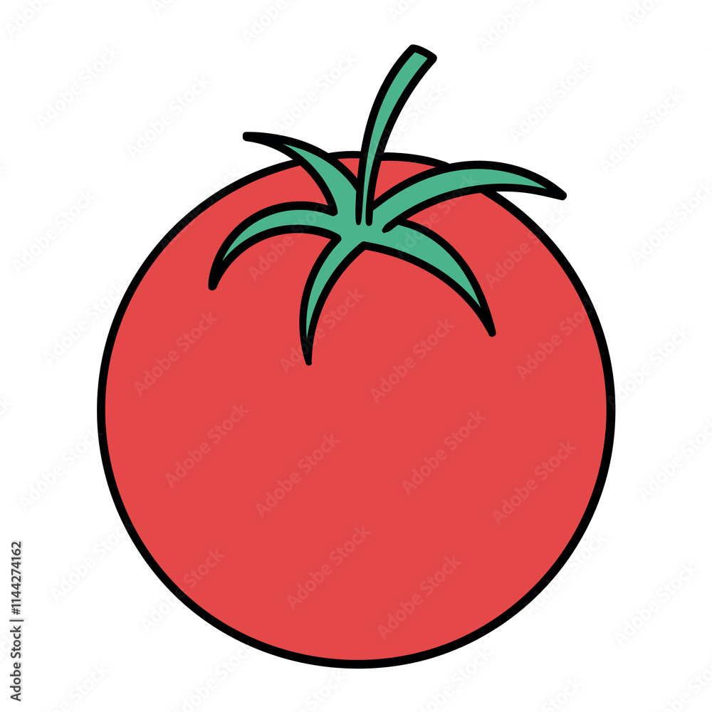 Hand drawn cartoon tomato on white background. Hand drawn cartoon tomato on white background.