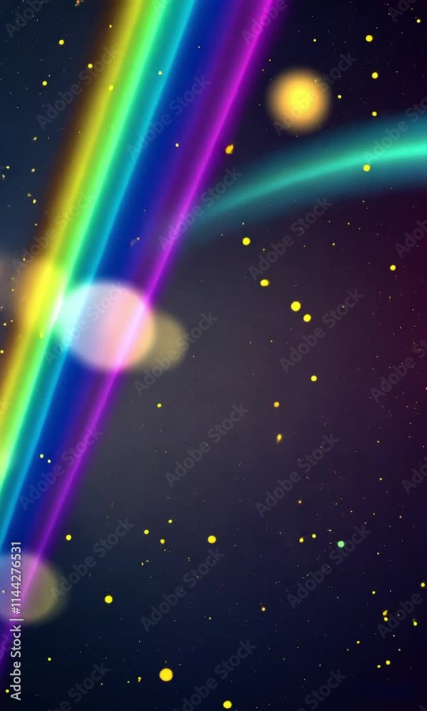 Rainbow with sparkles, creating a dreamy atmosphere. Rainbow with sparkles, creating a dreamy atmosphere.