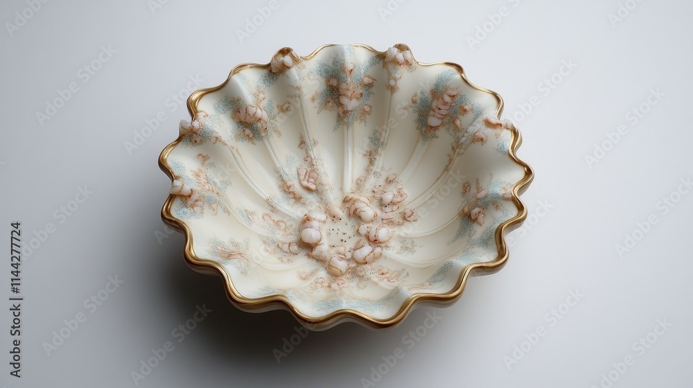Elegant Decorative Porcelain Bowl with Intricate Floral Design Elegant Decorative Porcelain Bowl with Intricate Floral Design