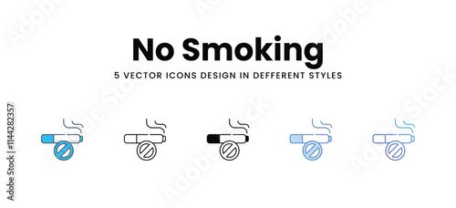 No Smoking icons in different style vector stock illustration
