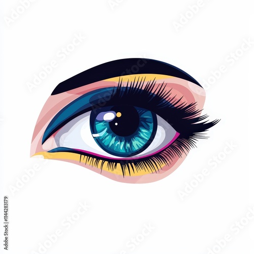 Design of eye icon logo illustration isolated on white background