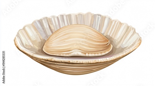 Elegant Clam Shell with Pearl Vector Illustration for Designs and Projects