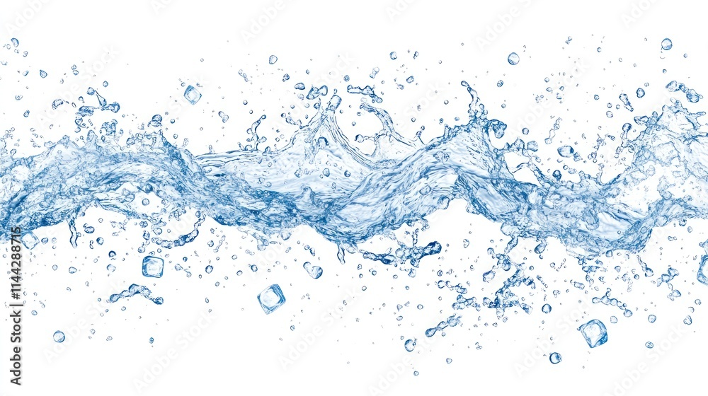 Dynamic water splash wave isolated on white. Dynamic water splash wave isolated on white.