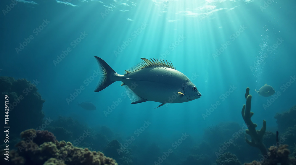 Fish swimming in the sea Fish swimming in the sea