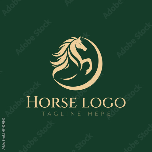 Elegant horse logo icons. Royal stallion symbol design. Equine stables sign. Equestrian brand emblems. Vector illustration.