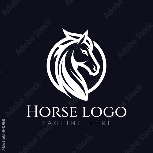 Elegant horse logo icons. Royal stallion symbol design. Equine stables sign. Equestrian brand emblems. Vector illustration.