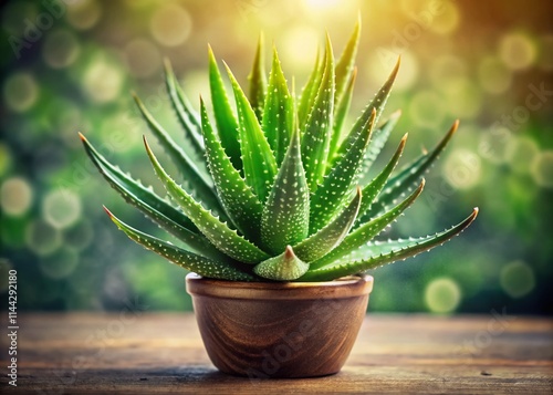 Aloe Vera Plant, Miniature, Tilt-Shift, Isolated, Herbal Medicine, Succulent, Closeup, Photography photo