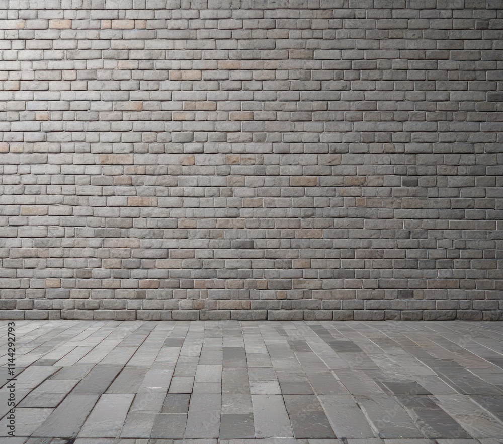Fototapeta premium Clean, uniform, light grey bricks, modern style , building, contemporary