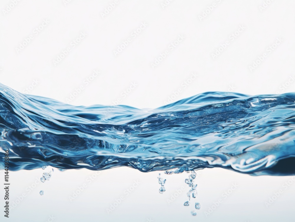 Clear blue water droplet splash. Microstock image with transparent background.