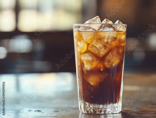 A refreshing drink on a countertop.