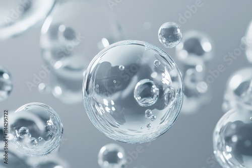 Wallpaper Mural The image is a close up of a bunch of small bubbles floating in the air. The bubbles are clear and shiny, and they seem to be floating effortlessly. Scene is light and playful Torontodigital.ca