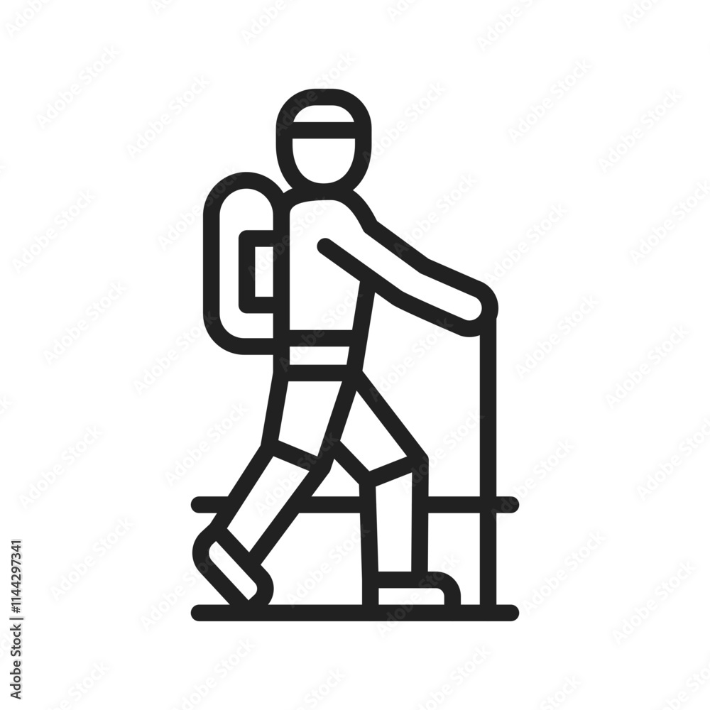 Trekking icon vector image. Suitable for mobile apps, web apps and print media. Trekking icon vector image. Suitable for mobile apps, web apps and print media.