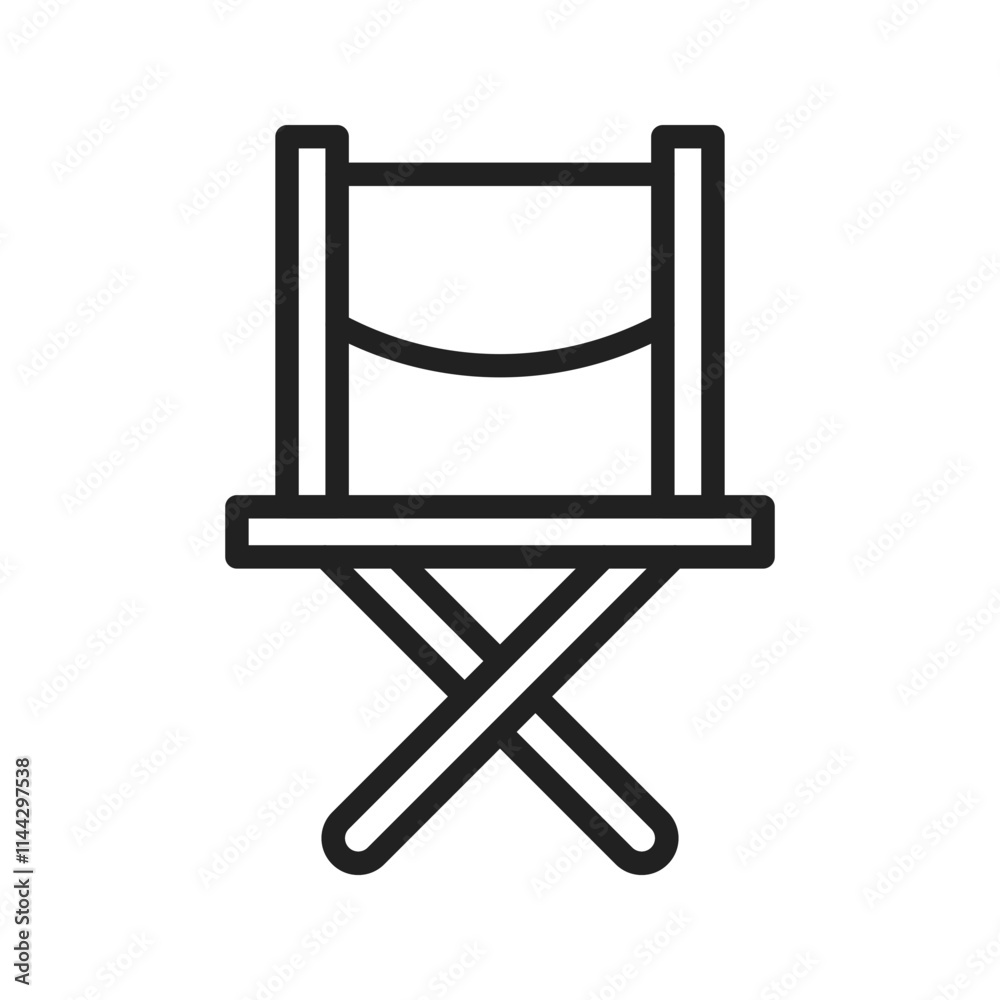 Camp Chair icon vector image. Suitable for mobile apps, web apps and print media. Camp Chair icon vector image. Suitable for mobile apps, web apps and print media.