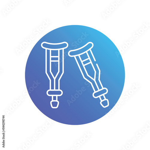 Crutch vector icon