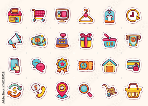 Charming Shopping Icons for Stylish Projects