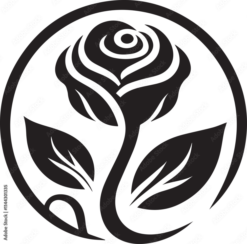black and white flower, Flower logo vector, rose vector illustration, rose flower silhouette vector icon black and white black and white flower, Flower logo vector, rose vector illustration, rose flower silhouette vector icon black and white