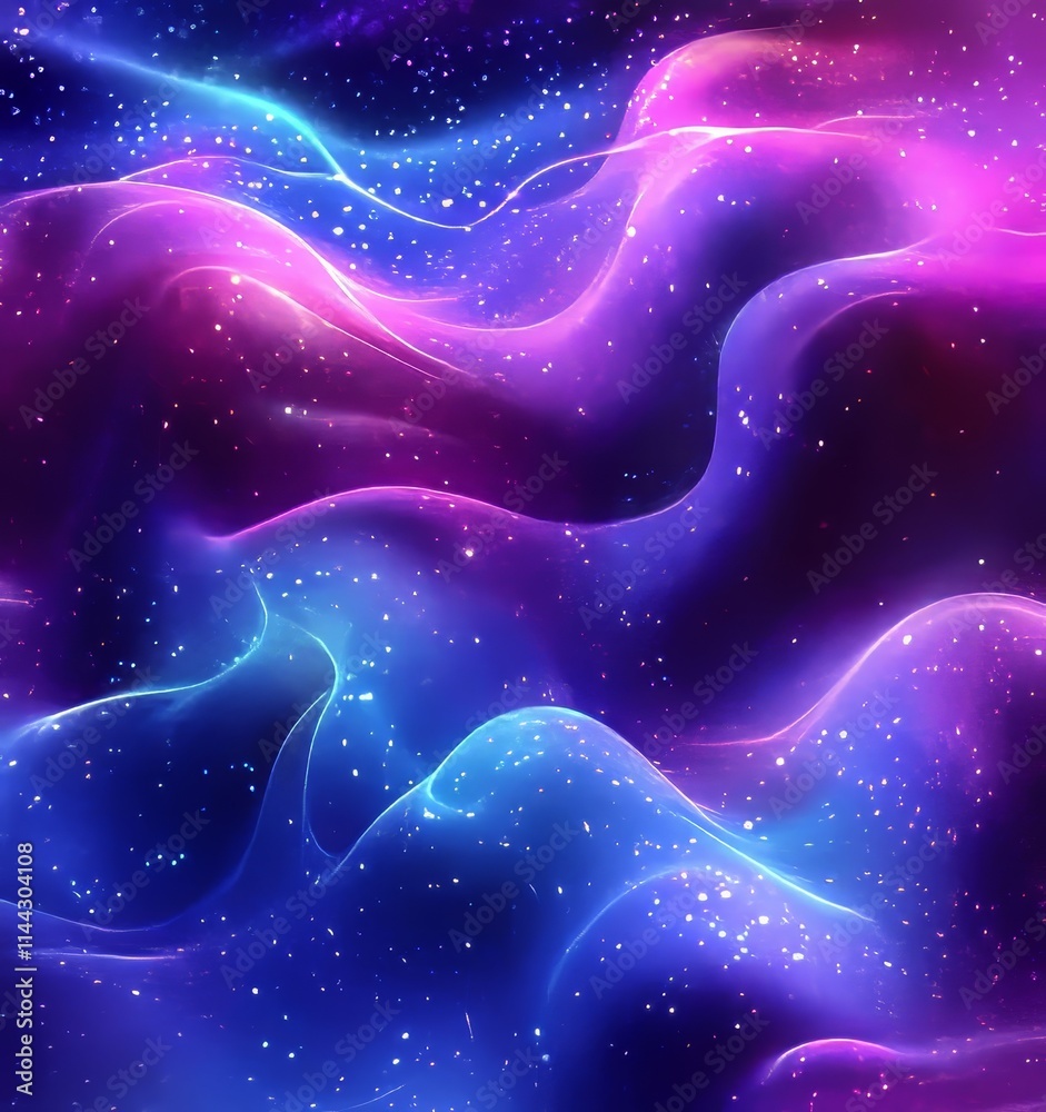 Neon Fluid Waves Background, Generative AI Neon Fluid Waves Background, Generative AI