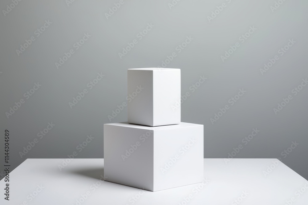 Minimalist White Cubes on Simple Background for Modern Design Minimalist White Cubes on Simple Background for Modern Design