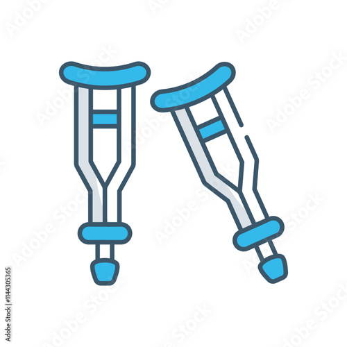 Crutch vector icon