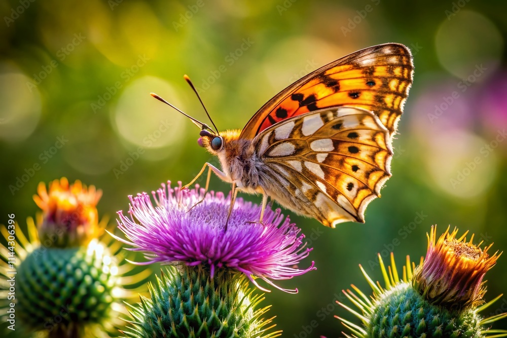 Butterfly on Thistle, Mariposa Pandora Posada, Insect on Plant, Close-up Macro Photography, Nature Photography, Wildlife Photography, Candid Shot, High-Resolution Image Butterfly on Thistle, Mariposa Pandora Posada, Insect on Plant, Close-up Macro Photography, Nature Photography, Wildlife Photography, Candid Shot, High-Resolution Image