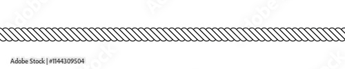 rope, black and white illustration, seamless repeatable shape pattern