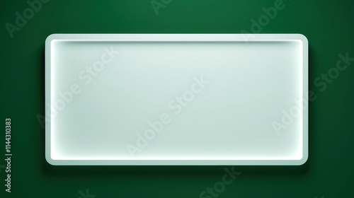 Minimalist White Frame with Light Gray Mat on a Deep Green Wall, Art Presentation Template