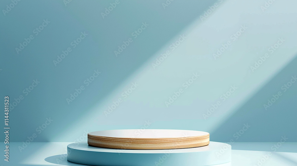 Empty Podium or Pedestal Display on a Minimalist Colored Background