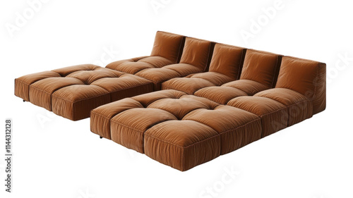 Stylish Low Profile Sectional Couch Perfect for Modern Living Rooms and Cozy Spaces with a Contemporary Touch. photo