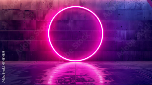 Wallpaper Mural Neon Circular Shiny Frame Background for a Vibrant and Modern Design Torontodigital.ca