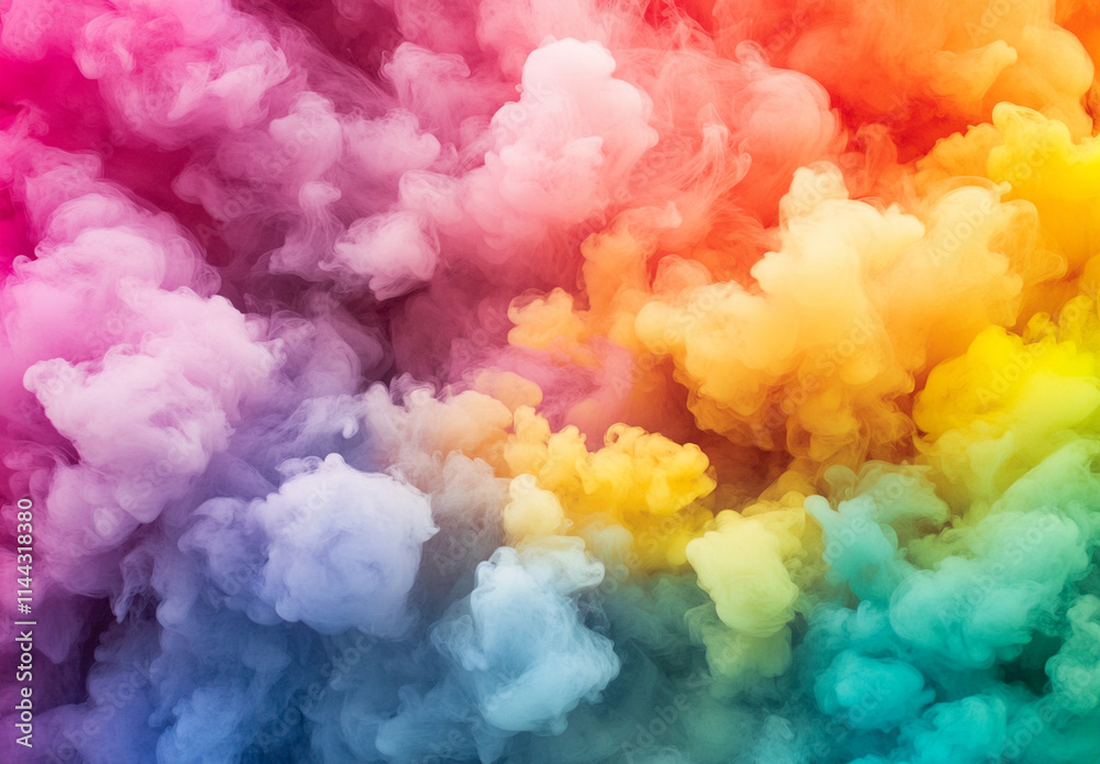 Fototapeta premium Colorful smoke in the water, vibrant color background