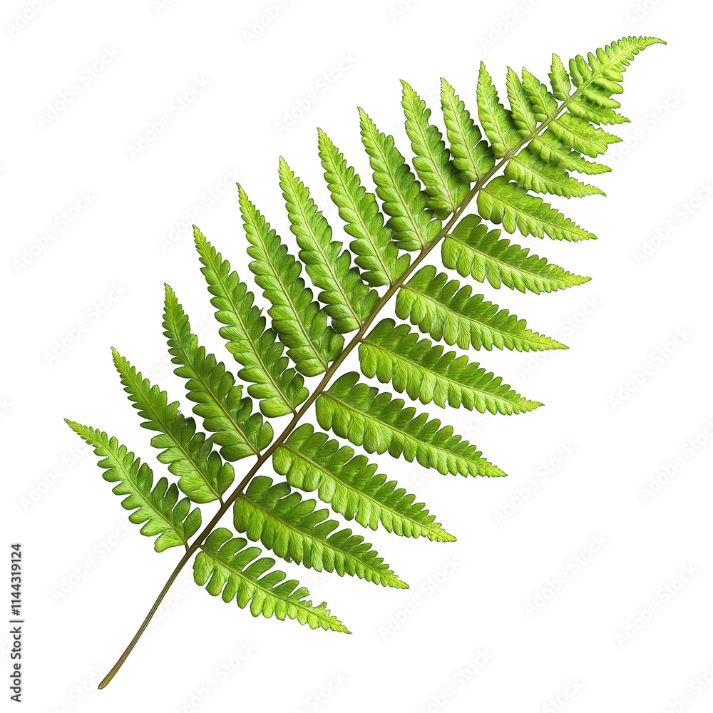 Fresh Green Fern Leaf Pattern Isolated on White Background Fresh Green Fern Leaf Pattern Isolated on White Background