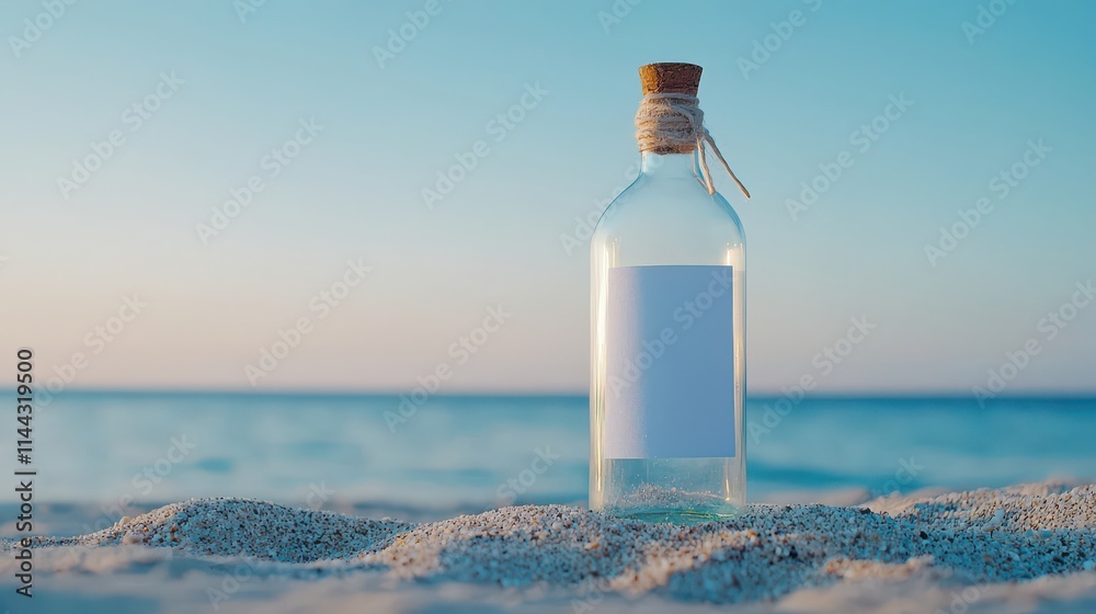 Beach Message in a Bottle Mockup Beach Message in a Bottle Mockup