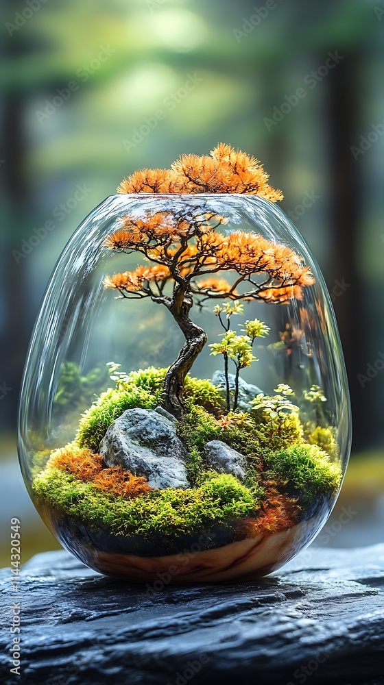 Botanical terrariums with preserved moss and dried flora, miniature and enchanting, 4k Botanical terrariums with preserved moss and dried flora, miniature and enchanting, 4k