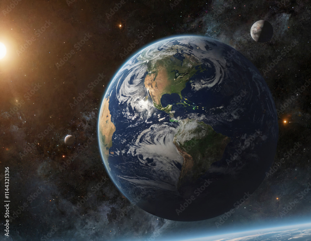 Fototapeta premium earth and moon