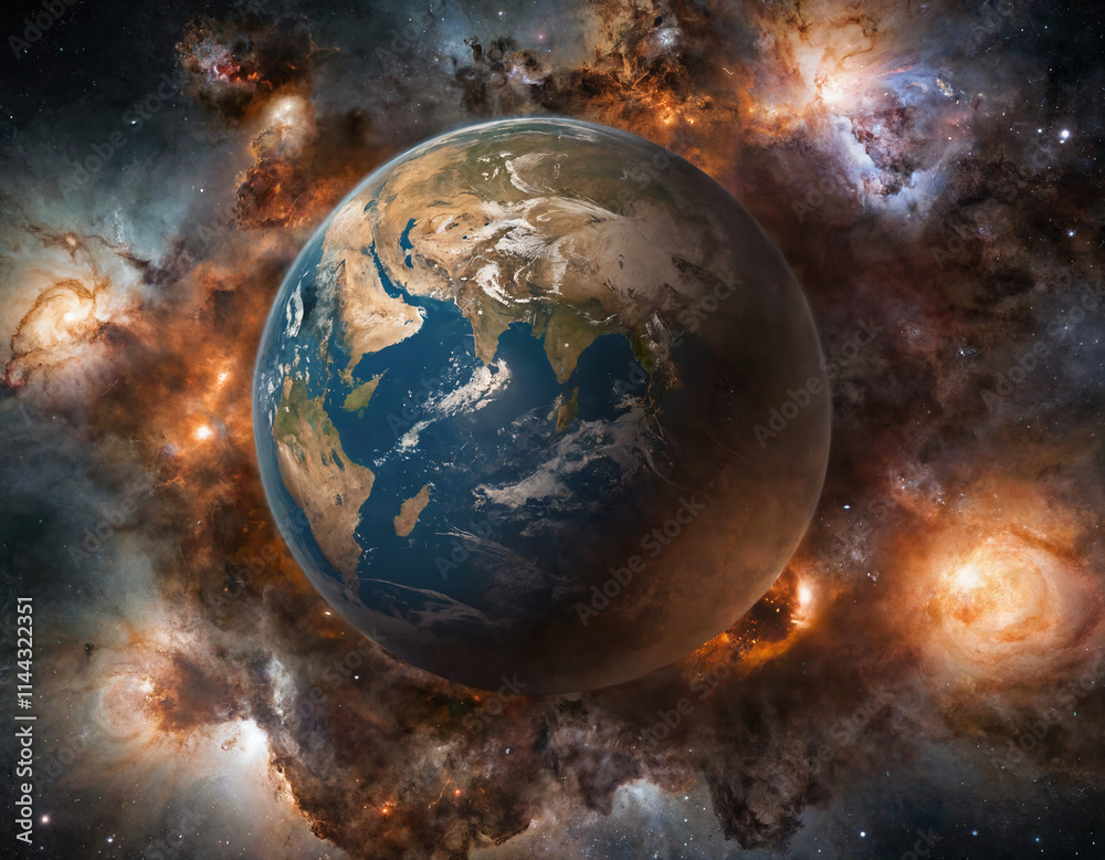 Naklejka premium planet in space