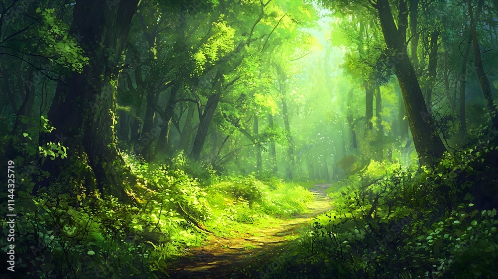 Obraz premium Scenic forest trail escape