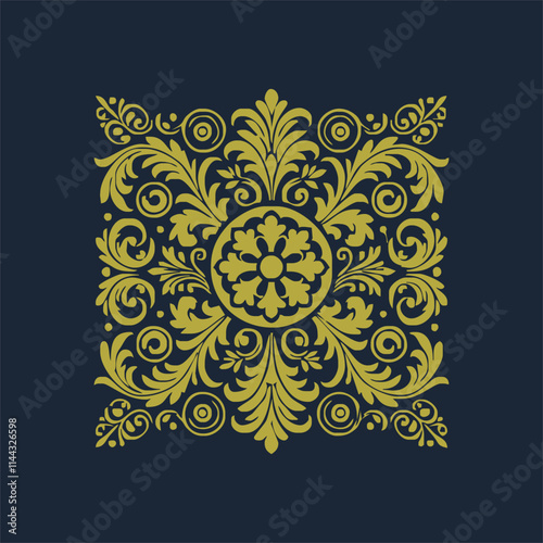 golden decorative elements. Vintage decor floral collection. photo