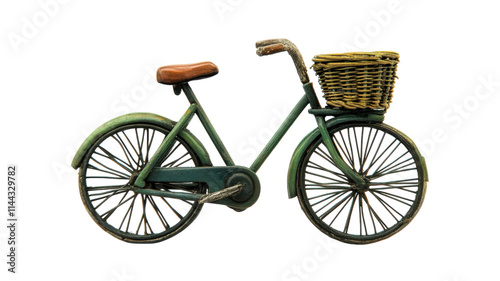 Discover the Charm of a Miniature Bicycle Model with a Basket That Perfectly Captures Nostalgia and Whimsy for Decorative Purposes. photo